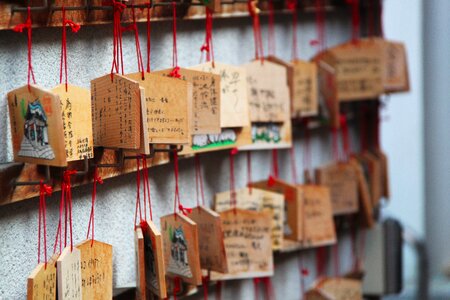 Wooden plates osaka japan photo