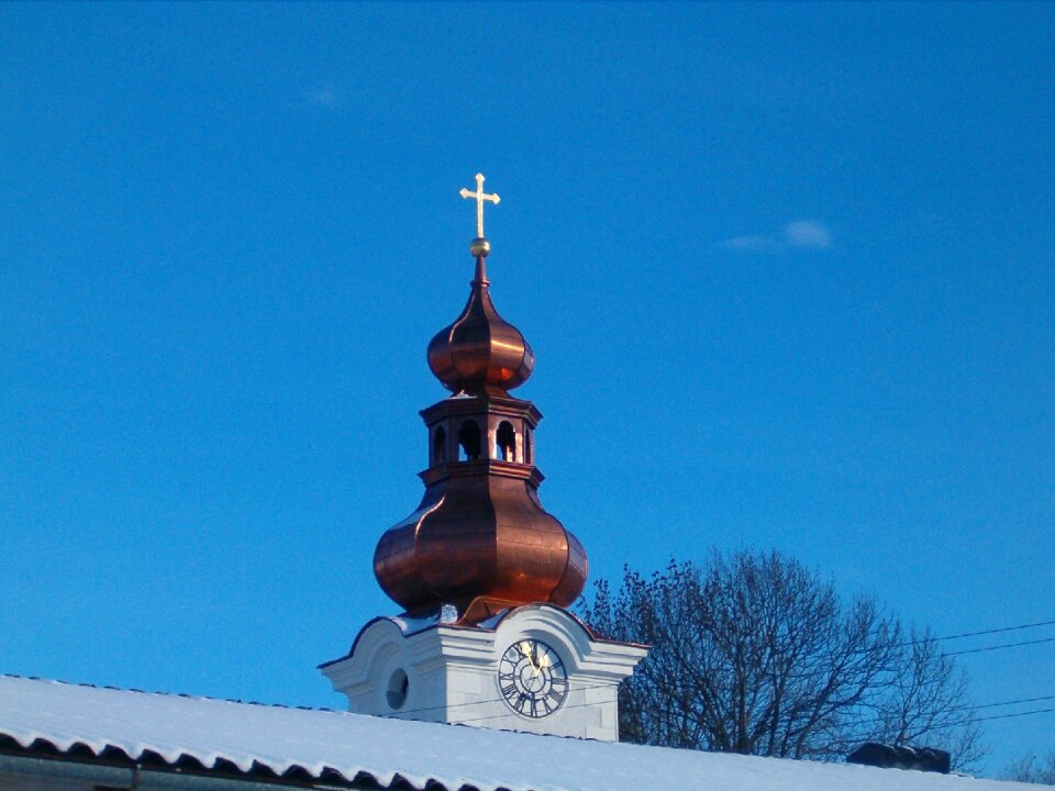 Clock tower tower cross onion dome