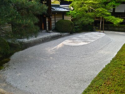Japanese garden pebble stones photo