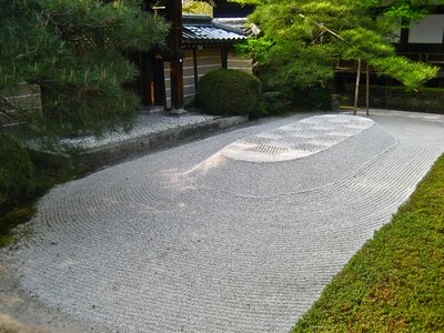 Japanese garden pebble stones