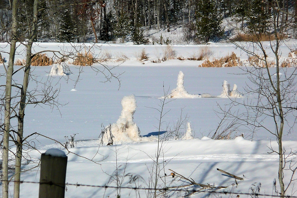 Snow pinnacles landscape