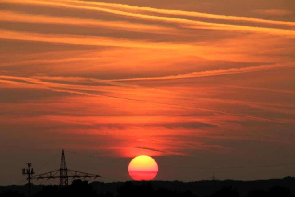 Sky power line power poles photo