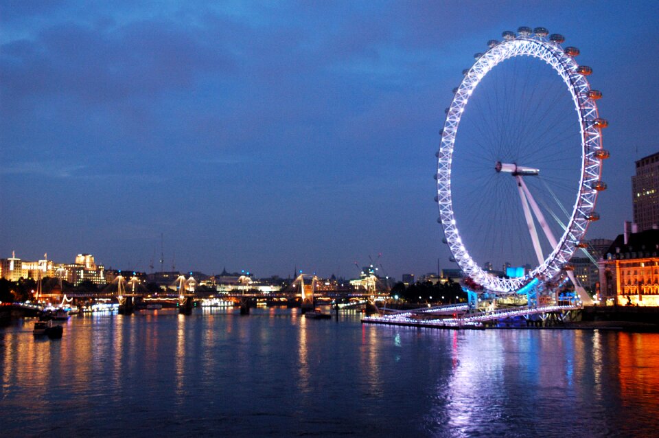 The london eye evening night