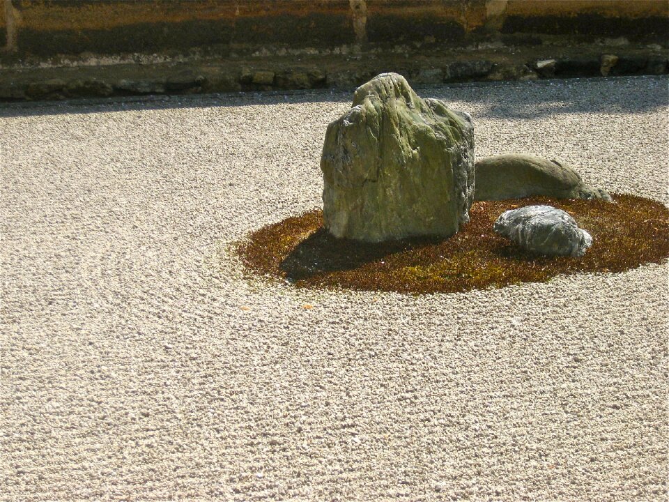 Japanese garden pebble stones