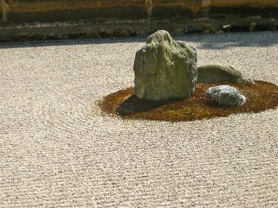 Japanese garden pebble stones photo