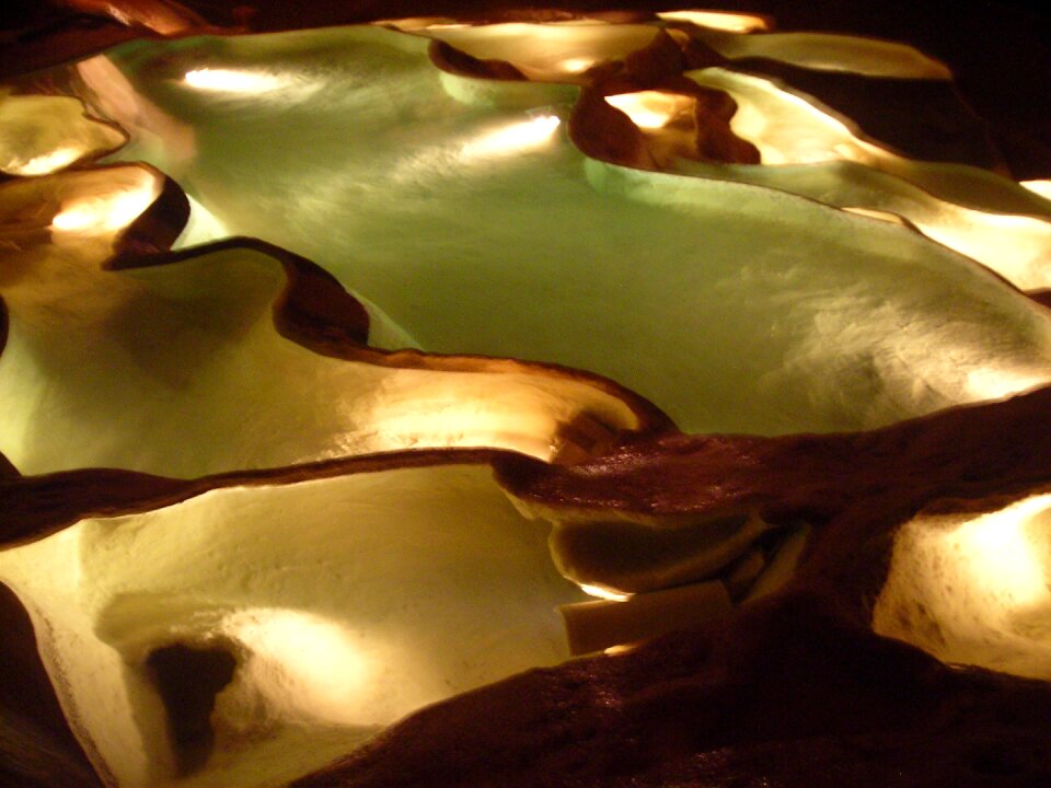 Calcium deposits cave light