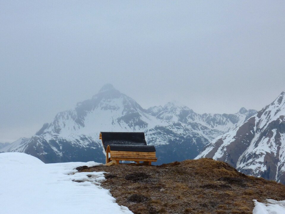 Snow sunrise alpine