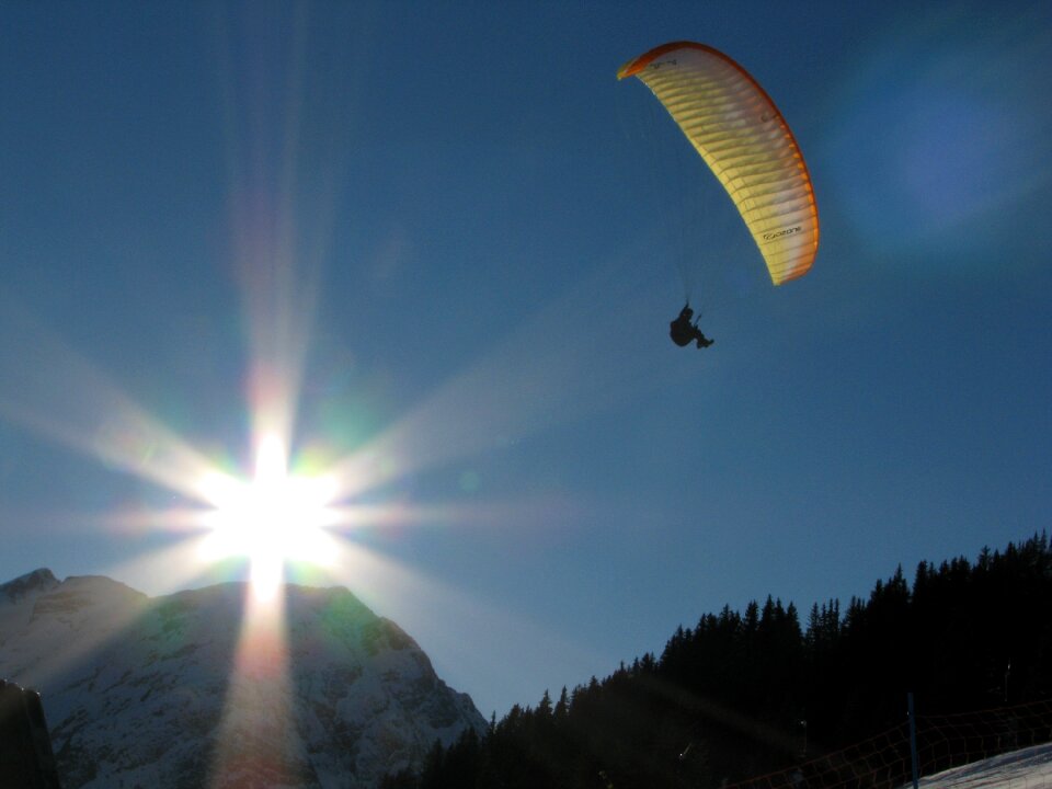 Mountains arlberg paraglider