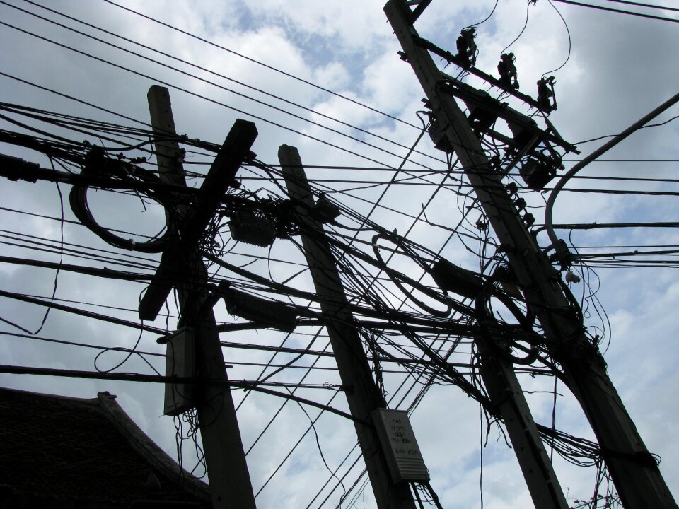 Distributor power poles power line