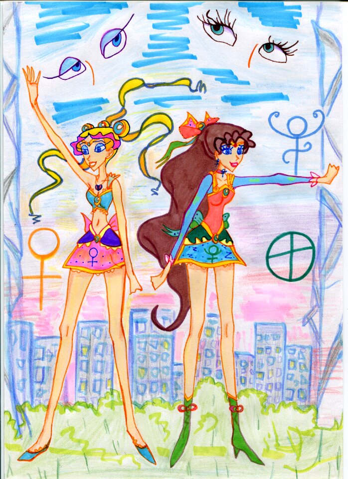 Anime animation drawings
