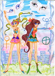 Anime animation drawings
