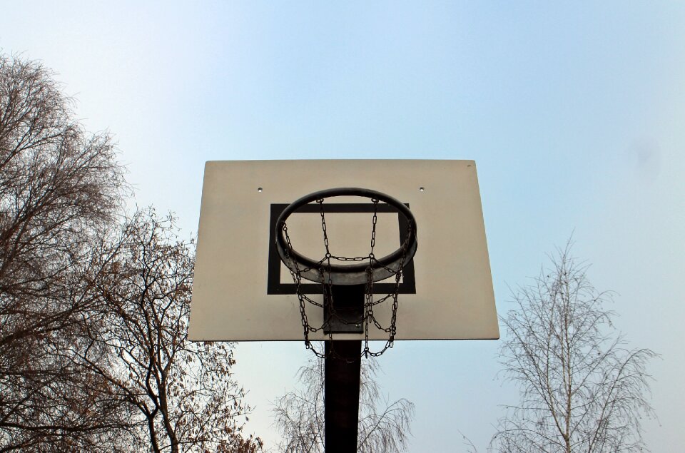 Basketball hoop outside in the free