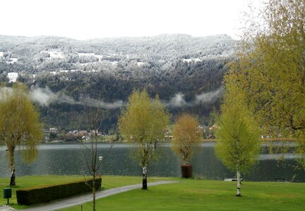 Winter blast lake ossiach snow