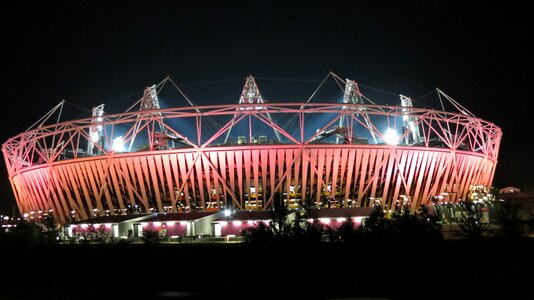 Olympic stadium pink red