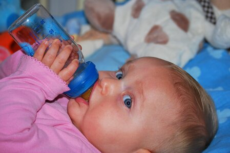 Drinking girl drink bottle photo