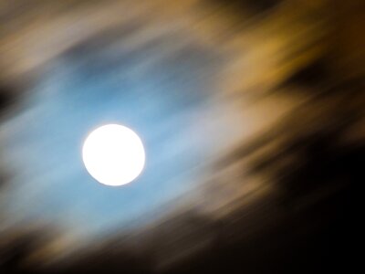 Full moon passing clouds gloomy