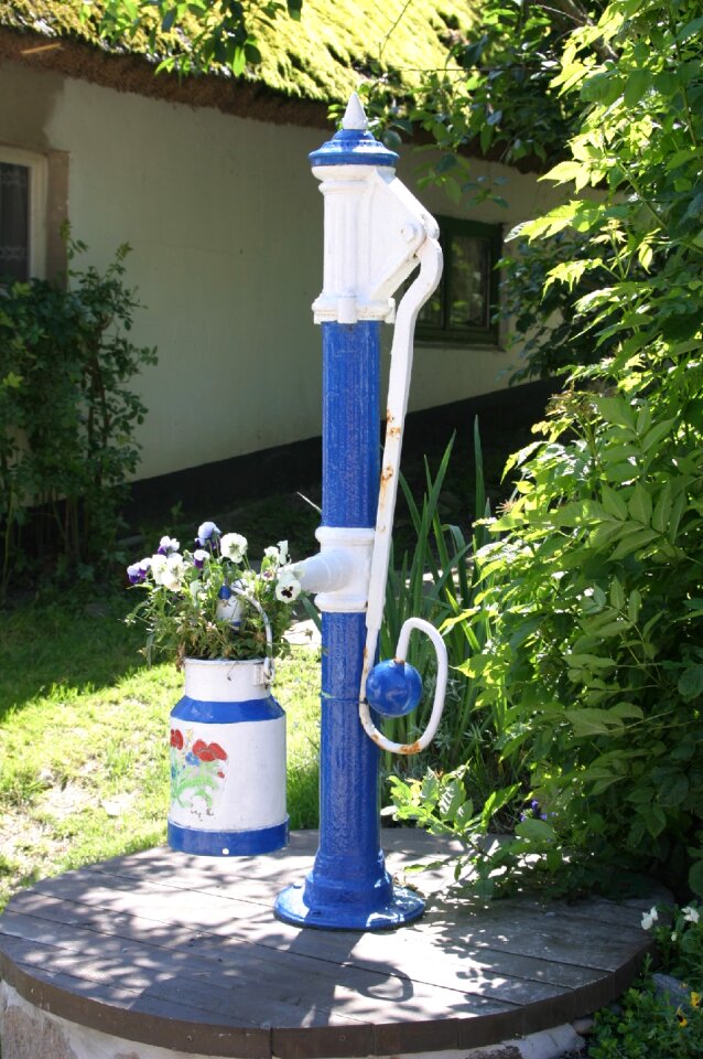 Baltic sea fountain milk can