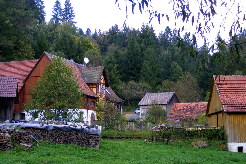 Mill on the red swabian franconian forest building