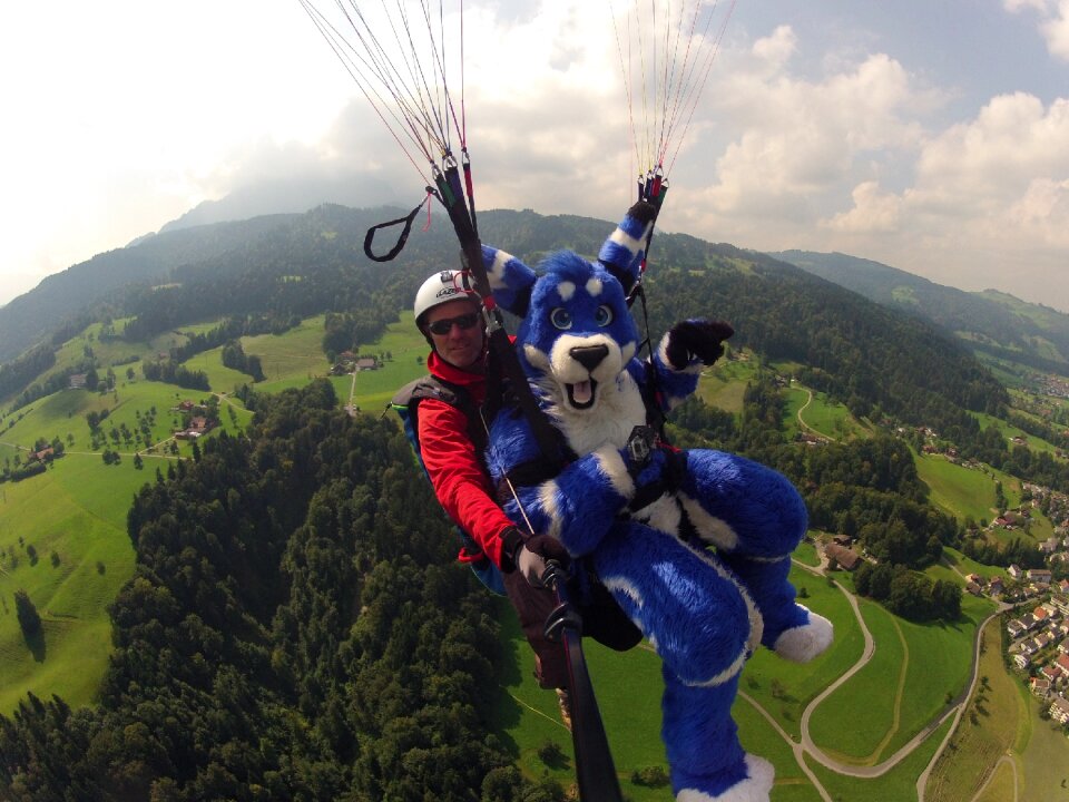 Tandem flight paragliding pilatus
