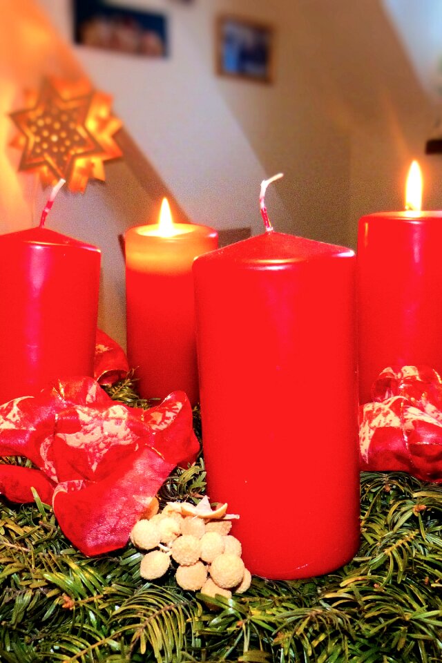 Christmas time lights candles