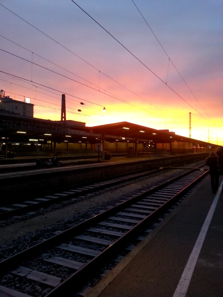 Augsburg railway station evening
