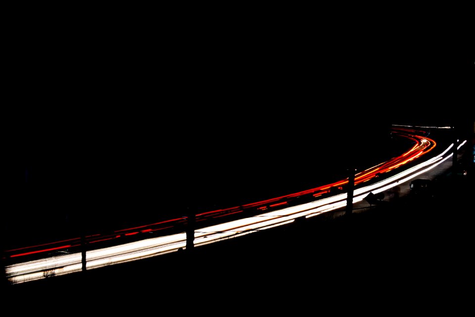 Light trails night lights