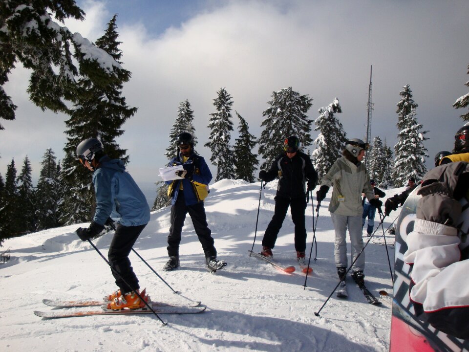 Sports skis snow