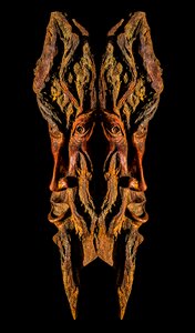 Carving wood picture portrait