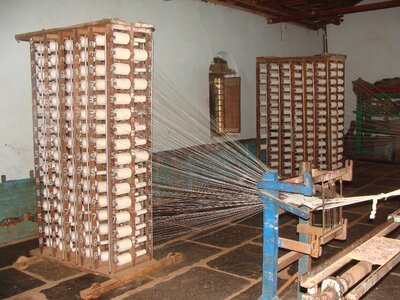 India weaving yarn making photo