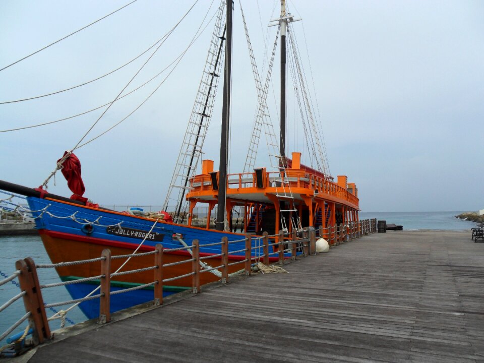 Boat sailing boat port
