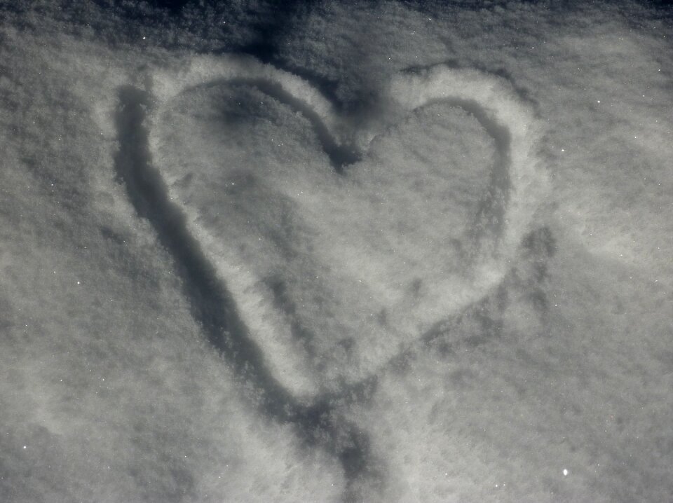 Snow heart winter love