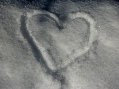 Snow heart winter love