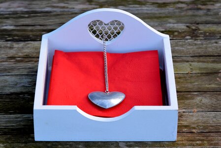 Napkins holder heart decoration