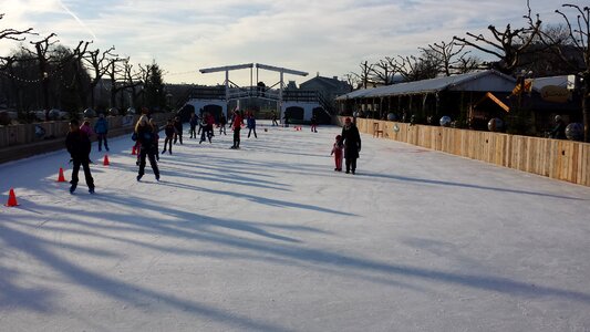 Amsterdam ice skating bridge