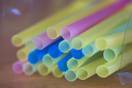 Plastic tubes drink colorful