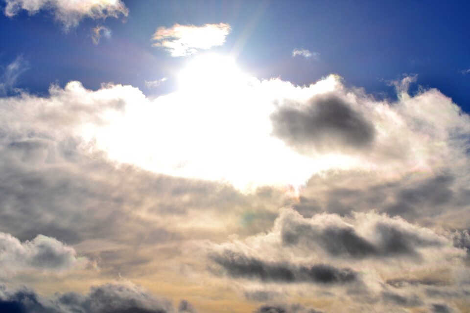 Clouds sun blue