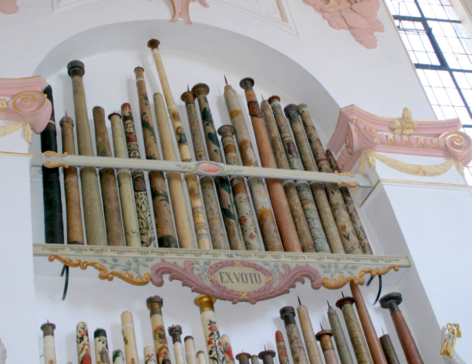 Votive candles place of pilgrimage bed brunn