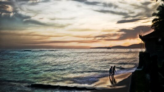 Travel beach sunset