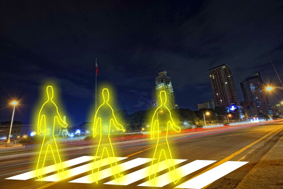 Traffic cross pedestrian
