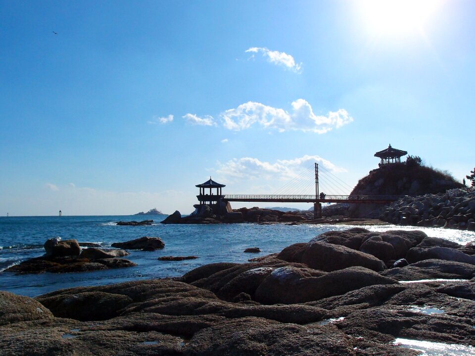 Winter sea rock belvedere
