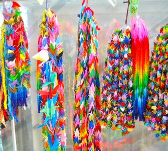 Origami hiroshima cranes