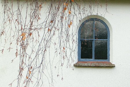 Arched windows old house photo