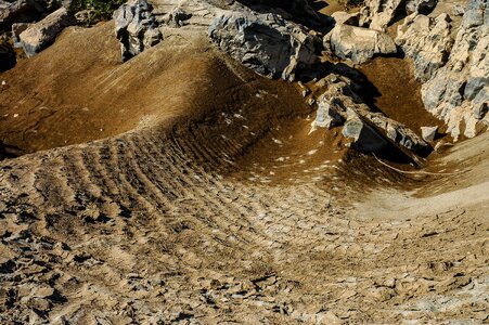 Cracks clay desert photo