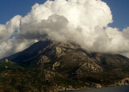 Mountain greece clouds