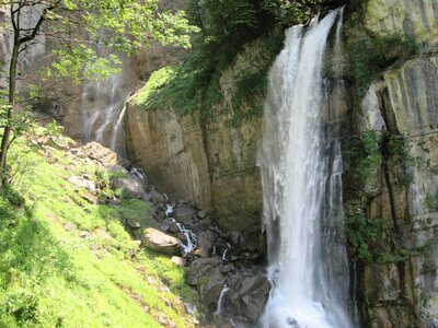 Waterfall switzerland sunny