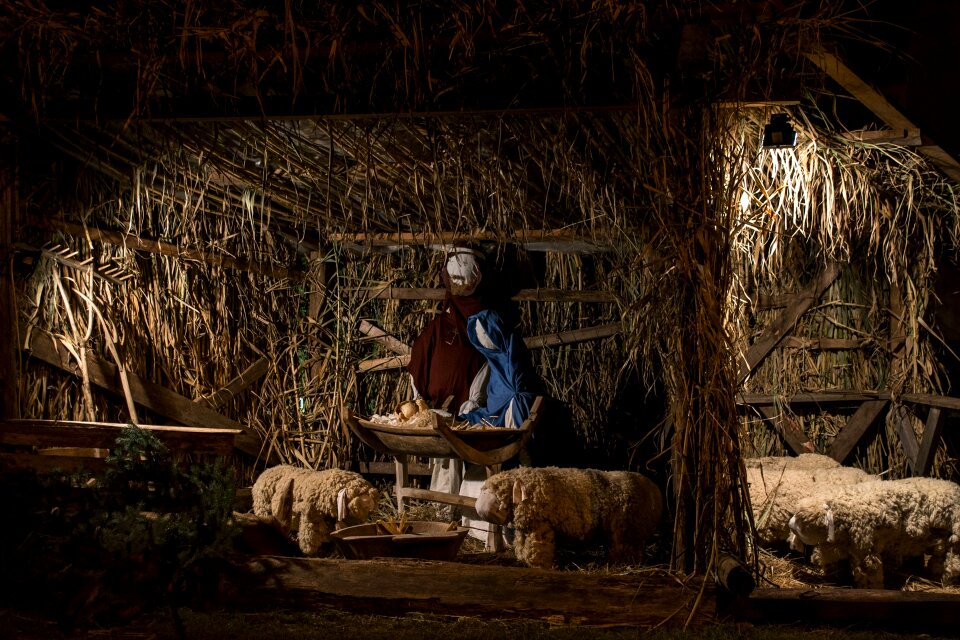 Nativity scene advent holidays photo