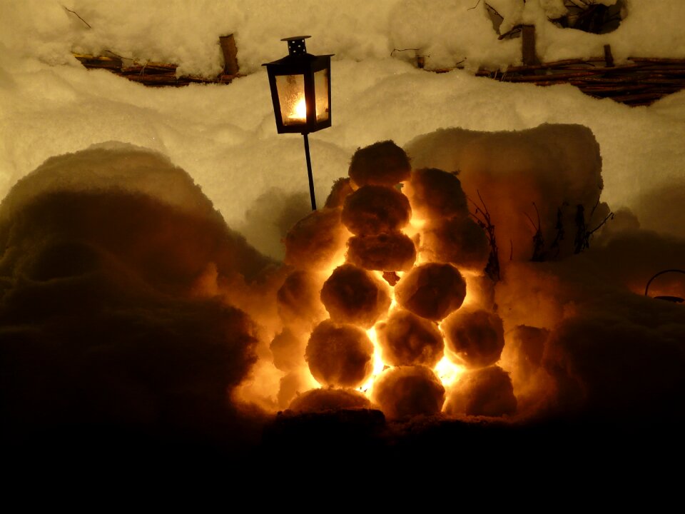 Snow light evening