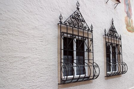 Grating old barred window photo