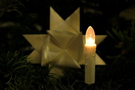 Christmas electrically artificial candle photo