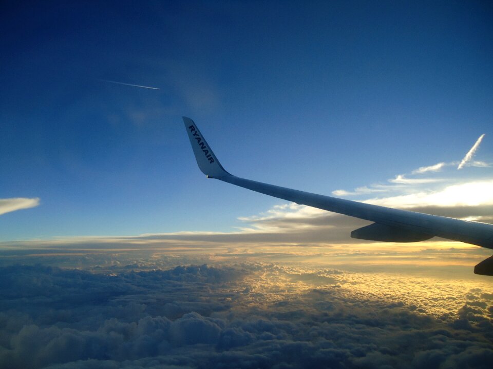 Clouds plane sky